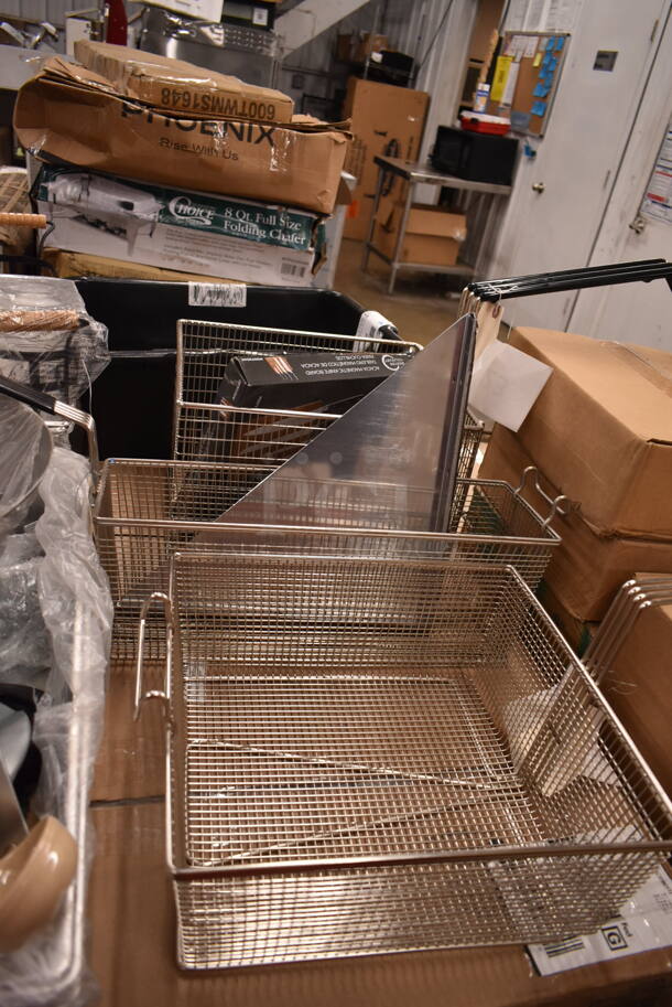 PALLET LOT of 62 BRAND NEW Boxes Including 500CFT Lavex White C-Fold Standard Weight Towel - 2400/Case, 500MFT Lavex Natural Brown Kraft M-Fold (Multifold) Towel - 4000/Case, 577756M1SD 546 Piece First Aid Kit Cabinet, 35347039 8" Curved Breaking Knife with Wood Handle, 4067000990 Antunes 7000990 Platen Sheet for VCT-2 - 10/Pack, Metal Fry Baskets, 433NHTBIO EcoChoice 1/6 Standard Size Biodegradable Standard-Duty Plastic T-Shirt Bag - 500/Case 62 Times Your Bid! - Image 11 of 12