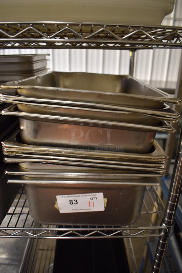 11 Stainless Steel Full Size Drop In Bins. 1/1x6. 11 Times Your Bid!