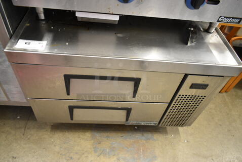 2021 True TRCB-36 Stainless Steel Commercial 2 Drawer Chef Base on Commercial Casters. 115 Volts, 1 Phase. Tested and Working!