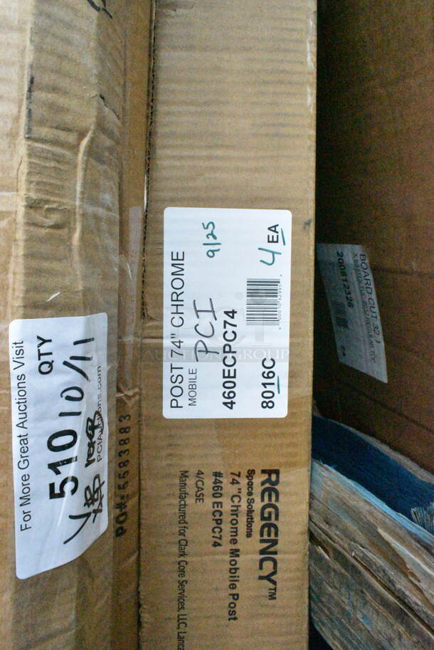 4 BRAND NEW SCRATCH AND DENT! Items Including 450MM, Carlisle 4022002 Sparta 60" White Tapered / Threaded Fiberglass Broom / Squeegee Handle, Regency 460ECPC74 74" NSF Chrome Mobile Shelving Post, Metro, Regency 460EGP86 86" NSF Green Epoxy Post, Regency 460ECPC74 74" NSF Chrome Mobile Shelving Post. May Be Missing Pieces. 4 Times Your Bid!  - Image 5 of 9
