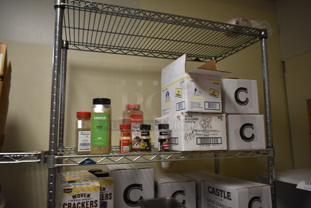 Wire Shelving Units. Does Not Come w/ Contents. BUYER MUST REMOVE: BUYER MUST DISMANTLE. PCI CANNOT DISMANTLE FOR SHIPPING. PLEASE CONSIDER FREIGHT CHARGES. (dish room) - Image 11 of 12