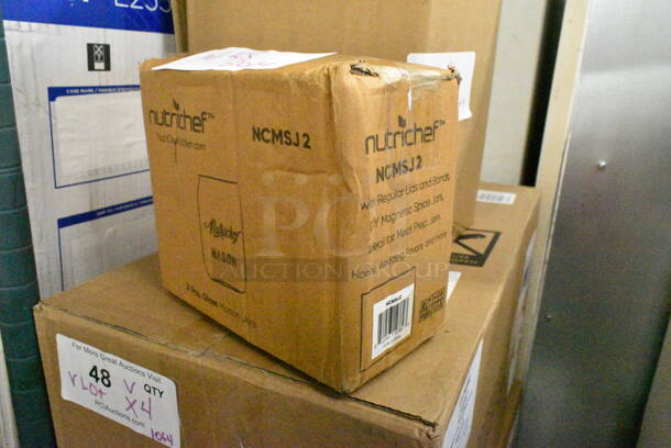 4 Various Items IN ORIGINAL BOX Including Nutrichef NCMSJ2 Mason Jars, Plastic Knives, 2 Box Cabernet Wine Glasses. 4 Times Your Bid! - Image 3 of 10