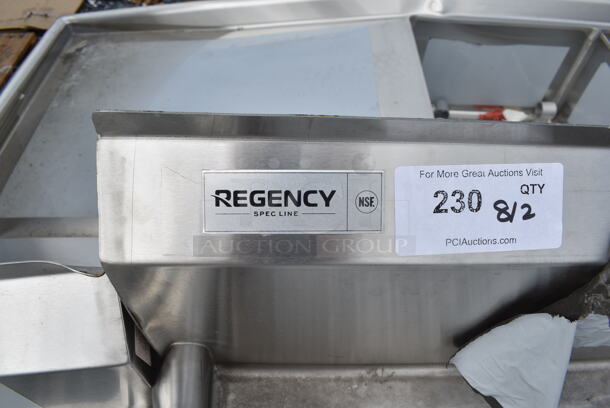BRAND NEW SCRATCH AND DENT! Regency Spec Line Stainless Steel 3 Bay Sink w/ Dual Drain Boards. No Legs.   - Image 9 of 9