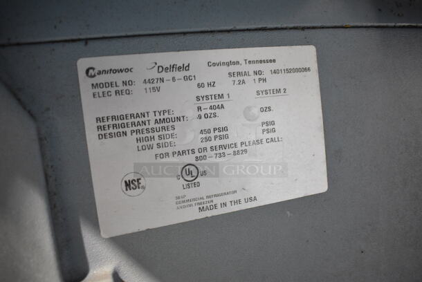 2014 Delfield 4427N-6-GC1 Stainless Steel Commercial Sandwich Salad Prep Table Bain Marie Mega Top. 115 Volts, 1 Phase. Tested and Powers On But Does Not Get Cold - Image 4 of 4