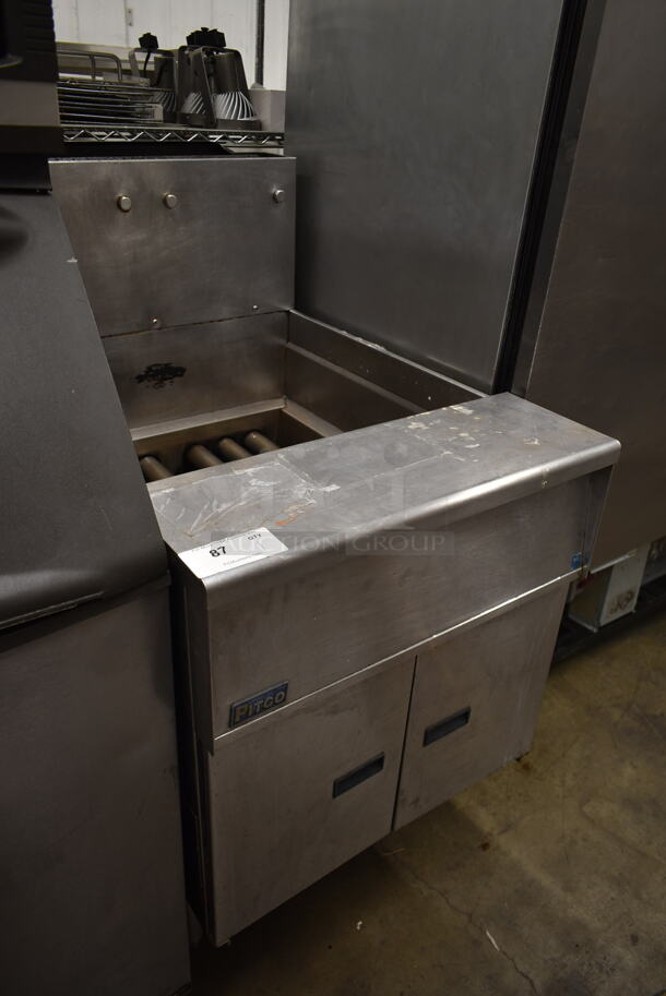 2016 Pitco Frialator SGM24 Stainless Steel Commercial Floor Style Natural Gas Powered 140 Pound Capacity Deep Fat Fryer. 165,000 BTU. - Image 1 of 6