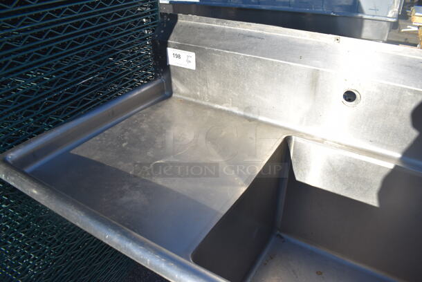 Stainless Steel Commercial Single Bay Sink w/ Left Side Drain Board. 39x24x45. Bay 18x18x14. Drain Board 16x20x1 - Image 5 of 6