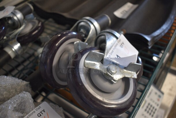 ALL ONE MONEY! Lot of 4 Commercial Casters. 5x3x8. - Image 3 of 4