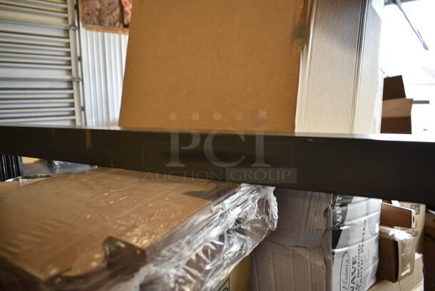 PALLET LOT of 34 BRAND NEW Boxes Including 2 Box 129MCR24B Choice 24 oz. Black Round Microwavable Heavy Weight Container with Lid 7 1/4" - 150/Case, Banquet Roll 40'x300', 3 Box 347RPBD10WHS Visions 10" White Plastic Plate with Silver Bands - 120/Case, 500TSCOVER Lavex Half Fold Paper Toilet Seat Cover - 5000/Case, 394385L Noble Products White Powder-Free Disposable Latex Gloves for Foodservice - Large - 1000/Case, 395TO991 EcoChoice 9" x 9" x 3" Compostable Sugarcane / Bagasse 1 Compartment Take-Out Box - 200/Case, Choice Foil Steam Table Pans. 34 Times Your Bid! - Image 11 of 12