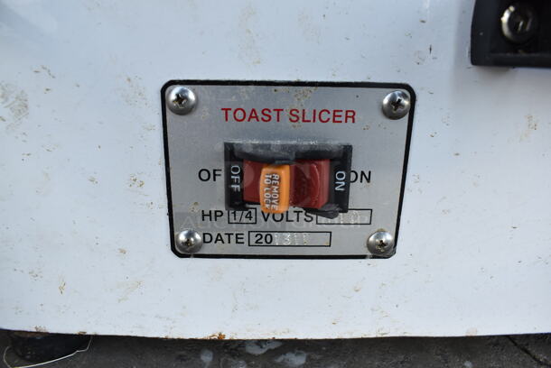 2013 Metal Commercial Countertop Bread Loaf Slicer. 110 Volts, 1 Phase. 25x24x31. Tested and Working! - Image 5 of 6