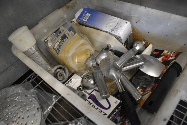 ALL ONE MONEY! Lot of Various Items Including Spades, Scoopers, Meat Grinder, Mirro Seals in White Poly Bin! - Image 4 of 4