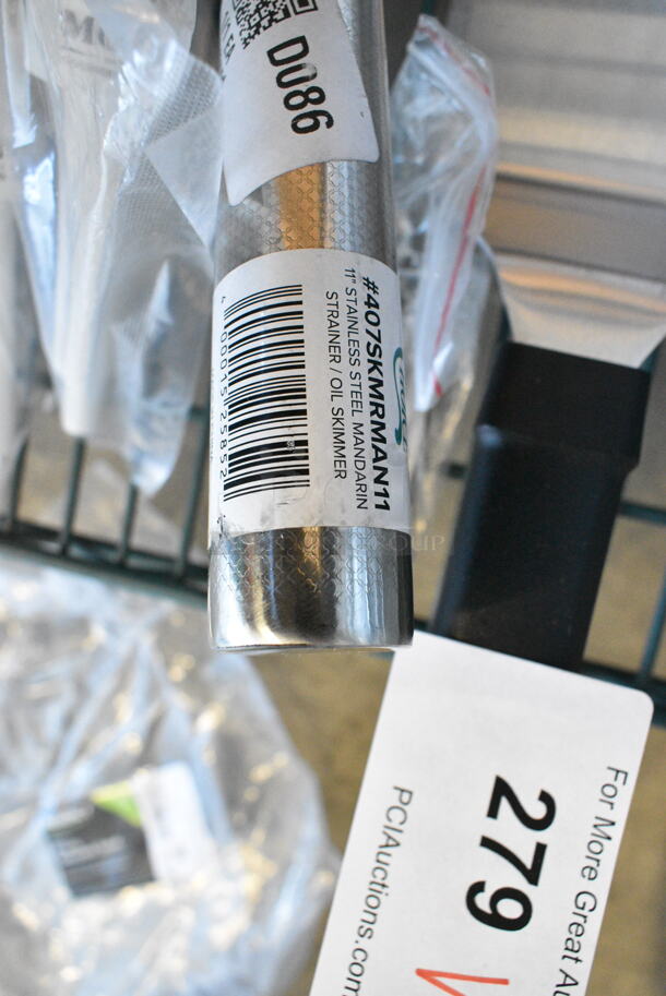 5 BRAND NEW SCRATCH AND DENT! Items Including Regency 600FGNZ610 6" Long Swivel Gooseneck Spout with 2 GPM Aerator, 407SKMRMAN11 Choice 11" Stainless Steel Wok Skimmer, 554TRNSD94 Backyard Pro 9" x 4" High Heat Solid Turner with Black Handle, 407TOMCSS12 Choice Tomato Corer with Stainless Steel Handle - 12/Pack, Monin Pumps. 5 Times Your Bid!  - Image 6 of 12