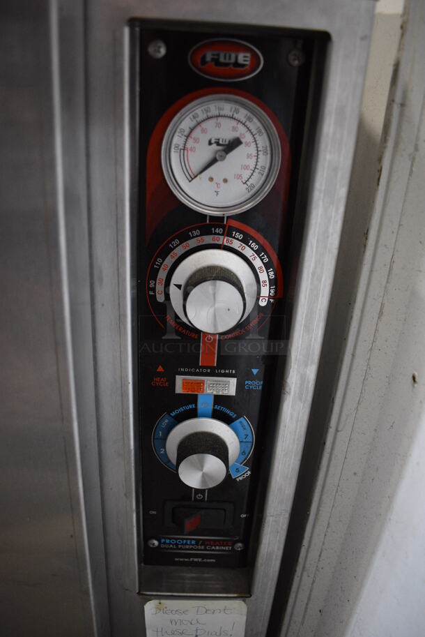 FWE Stainless Steel Commercial Undercounter Proofer Heater Cabinet w/ Thermostatic Controls on Commercial Casters. 38x31x33. Tested and Working! - Image 4 of 6