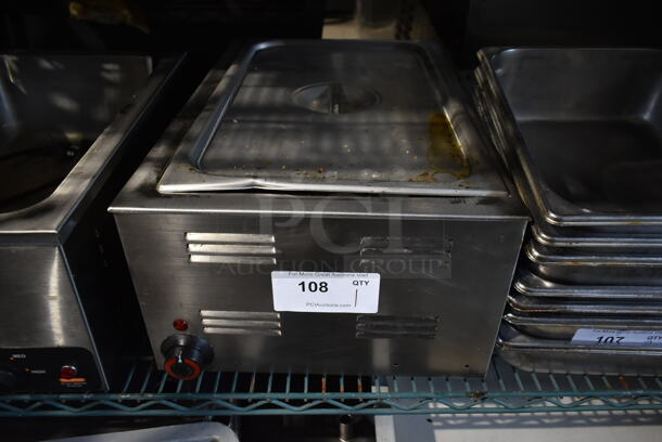 Stainless Steel Commercial Countertop Food Warmer w/ Lid. 115 Volts, 1 Phase. Tested and Working!