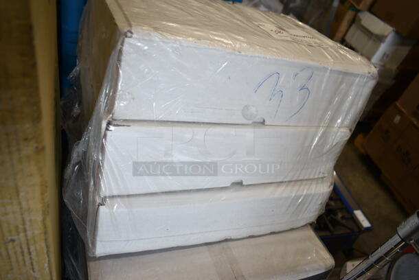 PALLET LOT of 20 BRAND NEW Boxes Including 130BKFSNSPH Visions Heavy Weight Black Wrapped Plastic Cutlery Pack with Napkin and Salt and Pepper Packets - 500/Case, 2 Box 347TCL9 Choice 9 oz. Clear Disposable Plastic Tumbler - 500/Case, 3 Box 50224336CL Lavex 12-16 Gallon 6 Micron 24" x 33" High Density Janitorial Can Liner / Trash Bag - 1000/Case, Blue Poly Dish Caddies, 245CPB10 PRINT Choice Kraft Corrugated Pizza Box, 2 Box 500L8B Choice 8 oz. Tall Black Hot Paper Cup Travel Lid - 1000/Case, 130WKFSNSPH Visions Individually Wrapped Heavy Weight White Plastic Cutlery Pack with Napkin and Salt and Pepper Packets - 500/Case, 50016W Choice 16 oz. White Poly Paper Hot Cup - 1000/Case, 50010W Choice 10 oz. White Poly Paper Hot Cup - 1000/Case, 395TO881 EcoChoice 8" x 8" x 3" Compostable Sugarcane / Bagasse 1 Compartment Take-Out Box - 200/Case, Eco-Products EP-ST772 7 3/4" Jumbo Green Renewable and Compostable Wrapped Straw - 9600/Case. 20 Times Your Bid! - Image 5 of 12