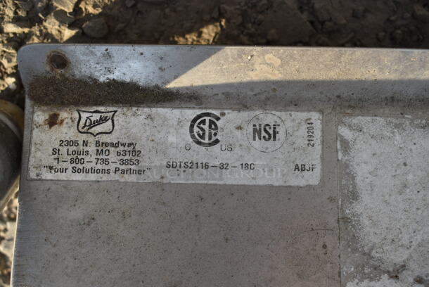 Duke Stainless Steel Commercial 3 Bay Sink w/ Dual Drain Boards. Missing 3 Legs. Bays 16x21x14. Drain Boards 16x22 - Image 8 of 8