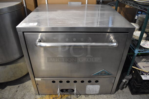 Prince Castle Stainless Steel Commercial Countertop Natural Gas Powered Pizza Oven w/ 2 Cooking Stones. 31x31x29