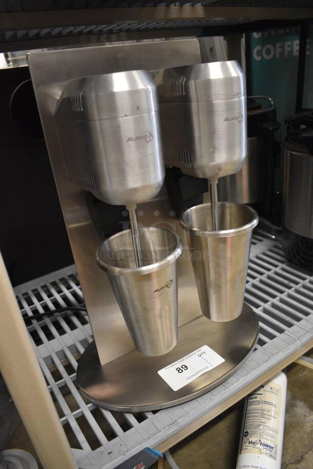 Avamix Model DM-B-21C Stainless Steel Commercial Countertop 2 Head Freestanding Mixer / 2 Metal Cups. 110-120 Volts, 1 Phase. 14x9x21. Tested and Working! - Image 3 of 5