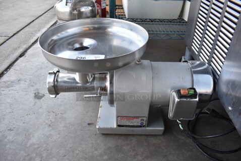 Thunderbird TB-300E Metal Commercial Countertop Meat Grinder w/ Tray. 115 Volts, 1 Phase. 23x12.5x15. Tested and Working!
