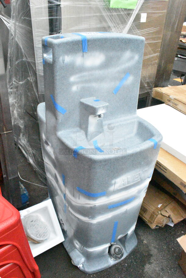 BRAND NEW SCRATCH AND DENT! Lavex Gray Portable Sink - Image 3 of 9