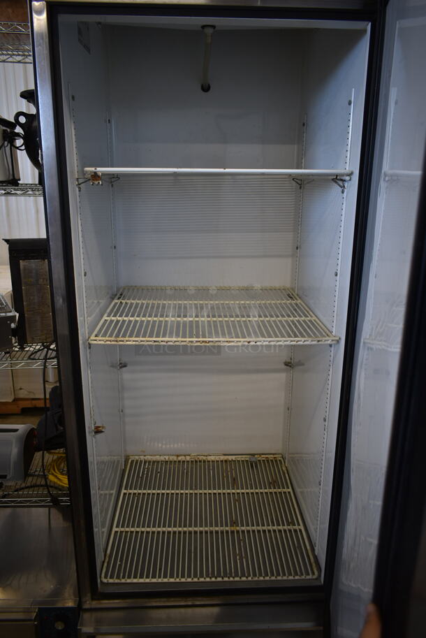 True T-23 Stainless Steel Commercial Single Door Reach In Cooler w/ Poly Coated Racks on Commercial Casters. 115 Volts, 1 Phase. Tested and Powers On But Does Not Get Cold - Image 3 of 5