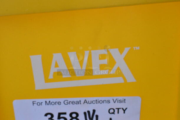 BRAND NEW SCRATCH AND DENT! Lavex Yellow Poly Slim Jim Trash Can. - Image 2 of 3