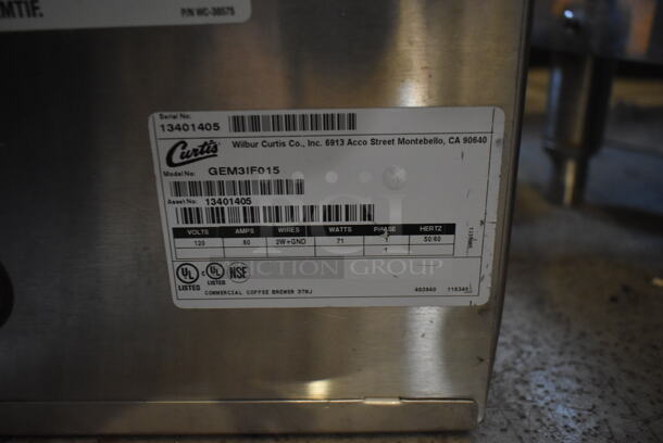 Curtis GEMSIF10A1015 Stainless Steel Commercial Countertop Coffee Machine w/ Hot Water Dispenser, Stainless Steel Satellite Server and Poly Brew Basket. 220 Volts. - Image 10 of 11