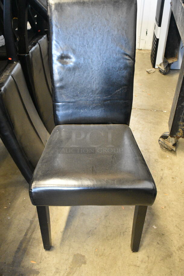 19 Various Black Faux Leather Dining Chair. 19 Times Your Bid!  - Image 4 of 6