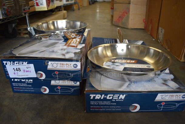 3 Various BRAND NEW IN BOX! Tri-gen Stainless Steel Skillets. 19x10.5x2, 22x12.5x2. 3 Times Your Bid! - Image 2 of 4
