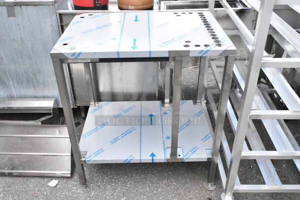 BRAND NEW! Stainless Steel Table w/ Holes and Under Shelf. - Image 2 of 4