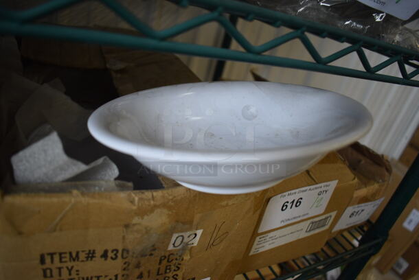 16 BRAND NEW IN BOX! White Ceramic Bowls. 7.5x7.5x2.5. 16 Times Your Bid! - Image 1 of 3