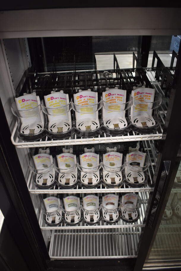 2017 True GDM-33CPT-LD Commercial Black Two-Door Merchandiser Cooler With Polycoated Shelves and Black Drink Dividers. 115V, 1 Phase. Tested and Powers On But Does Not Get Cold - Image 4 of 7