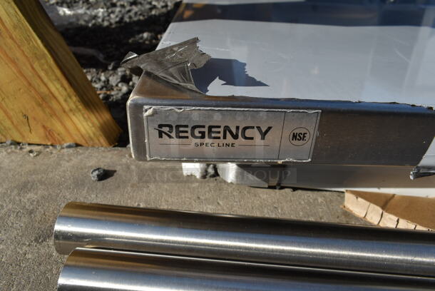 BRAND NEW SCRATCH AND DENT! Regency Stainless Steel Tabletop, Under Shelf and 4 Legs. - Image 4 of 5