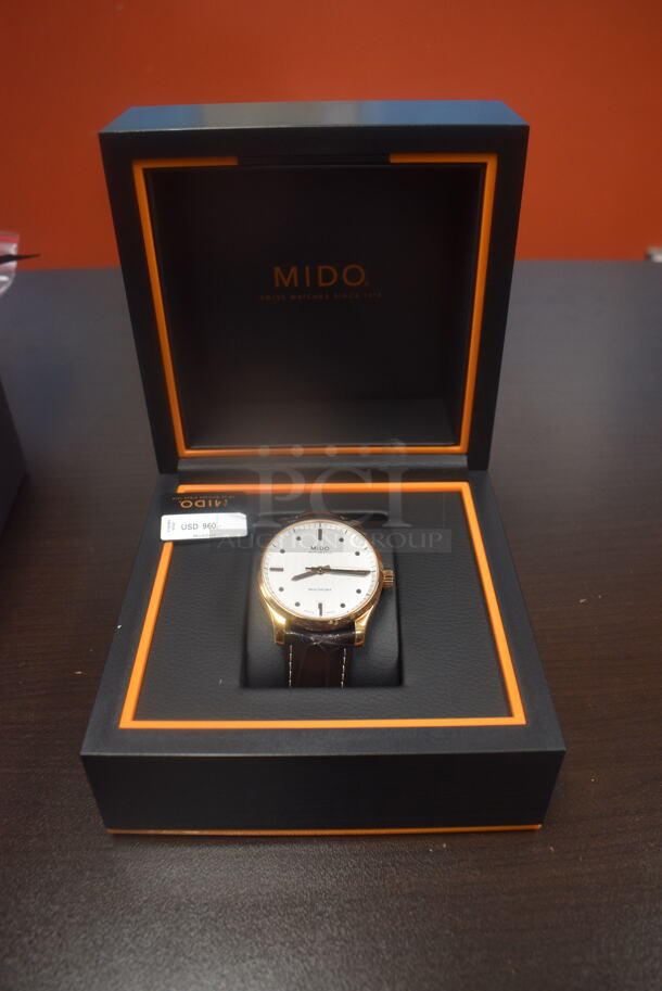 BRAND NEW IN BOX! Mido Multifort Automatic Men's Watch with Leather Band - Image 1 of 9
