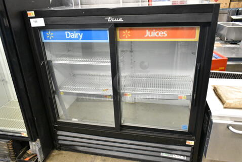 2019 True GDM-41SL-48-HC-LD Metal Commercial 2 Door Reach In Cooler Merchandiser w/ Poly Coated Racks. 115 Volts, 1 Phase. Tested and Working!