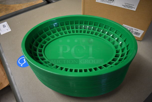 20 BRAND NEW! Subway Green Poly Food Baskets. 12x9x2. 20 Times Your Bid!