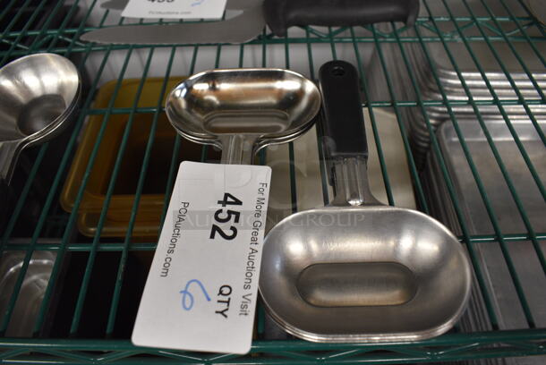 6 Various Stainless Steel Scoops. 7.5". 6 Times Your Bid! - Image 2 of 2