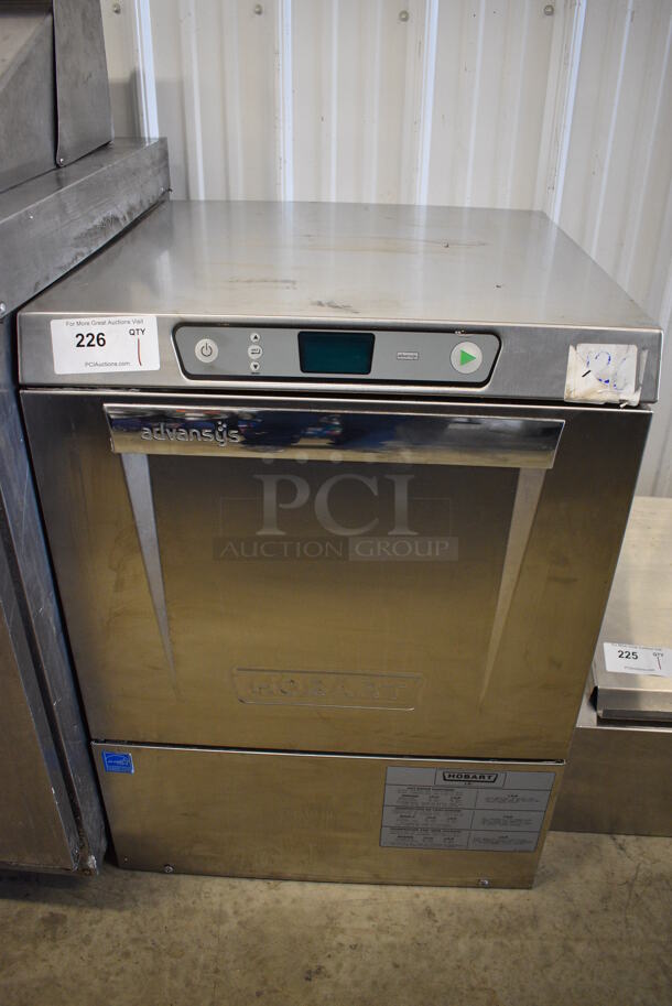 LATE MODEL! Hobart Advansys ENERGY STAR Stainless Steel Commercial Undercounter Dishwasher. 120/240 Volts, 1 Phase. 24x26x33