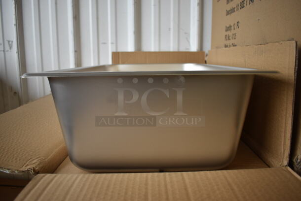 12 BRAND NEW IN BOX! Winco SPF6 Stainless Steel Full Size Drop In Bins. 1/1x6. 12 Times Your Bid!  - Image 3 of 4