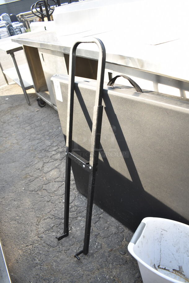 ALL ONE MONEY! Lot of Various Items Including Folding Table, Black Frame and White Poly Trash Can - Image 3 of 6