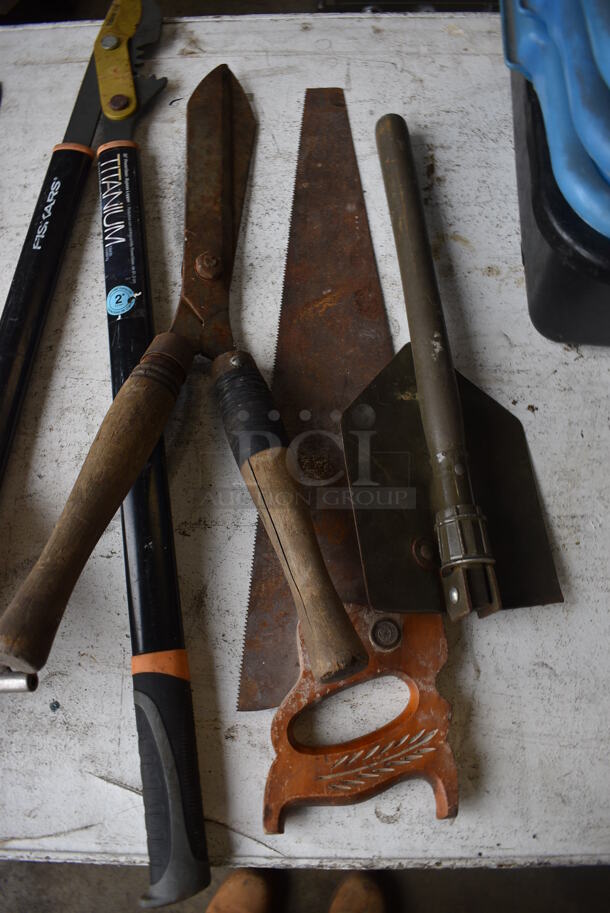 ALL ONE MONEY! Lot of Various Tools Including Axe, Saw, Shovel and Clippers! - Image 3 of 4