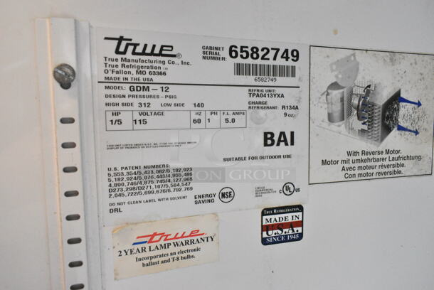 True GDM-12 Metal Commercial Single Door Reach In Cooler Merchandiser w/ Poly Coated Racks. 115 Volts, 1 Phase. Tested and Working! - Image 5 of 5