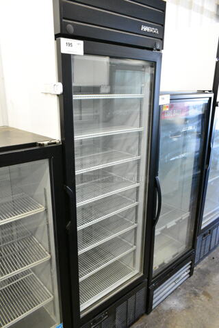 2019 Habco SE18 Metal Commercial Single Door Reach In Cooler Merchandiser w/ Poly Coated Racks. 115 Volts, 1 Phase. Tested and Working!