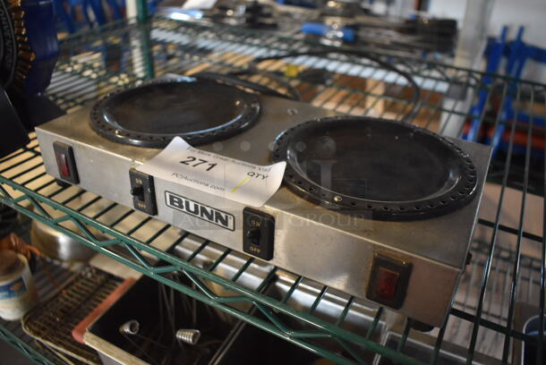 Bunn WX2 Stainless Steel Commercial Countertop 2 Burner Coffee Pot Warmer. 120 Volts, 1 Phase. 14x7x2.5. Tested and Working! - Image 3 of 4