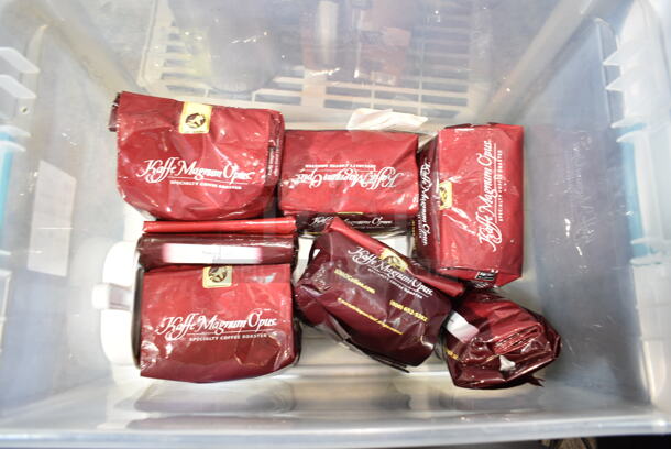 4 Poly Bins w/ Contents Including Ceramic Dishes, Poly Bottles. 4 Times Your Bid!  - Image 5 of 9
