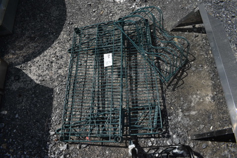 ALL ONE MONEY! Lot of Various Green Coated Pieces Including 2 Shelves. Includes 30x14x1.5