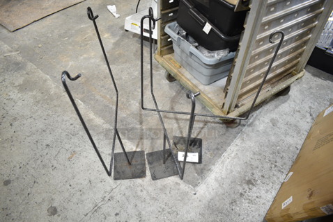 3 Black Metal Stands. 3 Times Your Bid!