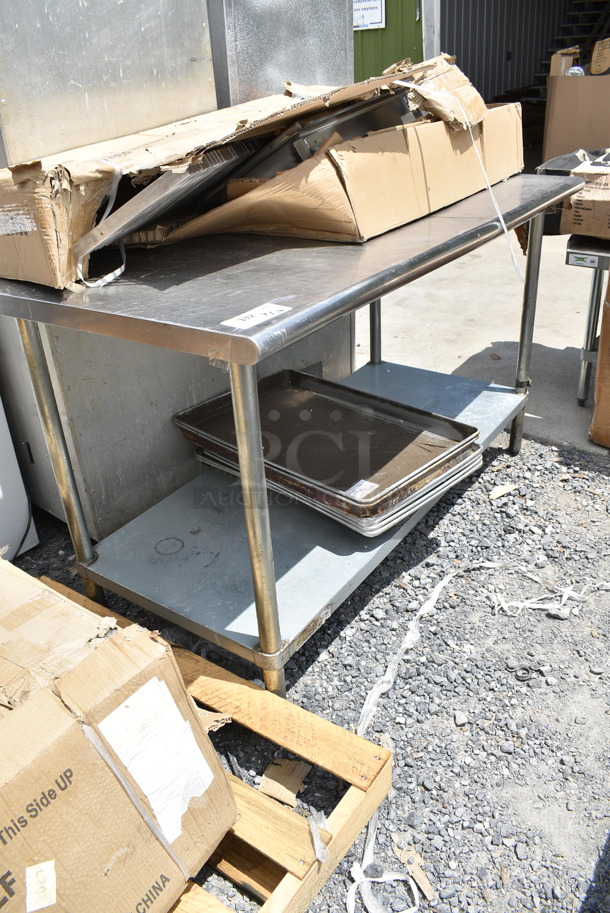 Stainless Steel Commercial Table w/ Metal Under Shelf. Contents Not Included.  - Image 3 of 5