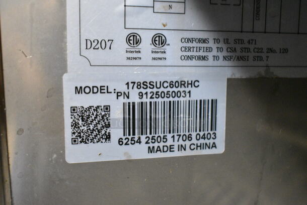 Avantco 178SSUC60RHC Stainless Steel Commercial 2 Door Undercounter Cooler on Commercial Casters. 115 Volts, 1 Phase. Tested and Powers On But Does Not Get Cold - Image 5 of 6