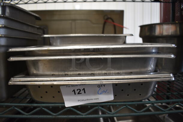 ALL ONE MONEY! Lot of 6 Various Stainless Steel Drop In Bins. Includes 1/1x2, 1/1x4, 1/2x4 - Image 2 of 3