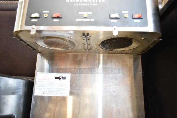 Grindmaster AP-400E Stainless Steel Commercial Countertop Double Coffee Machine w/ Hot Water Dispenser, 2 Metal Brew Basket and Brew Basket Filters. 208/240 Volts, 1 Phase.  - Image 5 of 11
